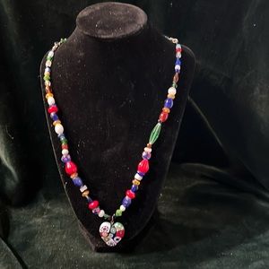 Millefiori heart pendant